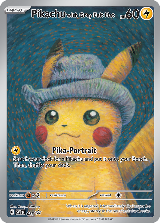 Pikachu with Grey Felt Hat (Van Gogh) Promo